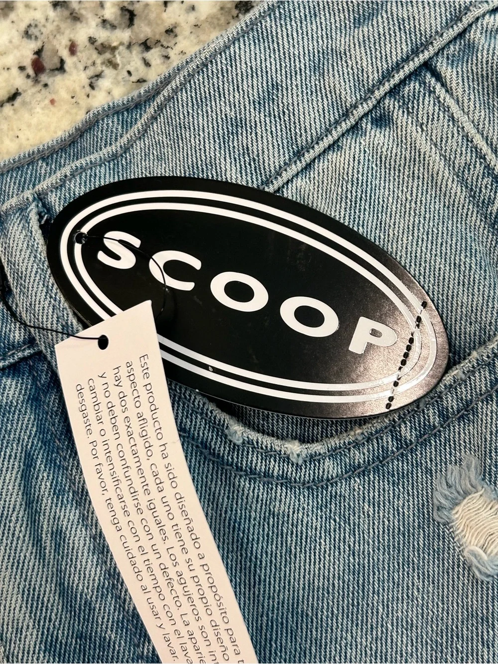 Scoop Baggy Barrel Seamed Light Wash Distressed Wide Leg Women’s Jeans 0 NWT - Picture 2 of 14